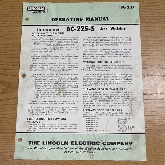 Vintage Lincoln Arc Welding Paper Lot Operation Manual Learning to Weld ++ 1961 - Picture 2 of 9